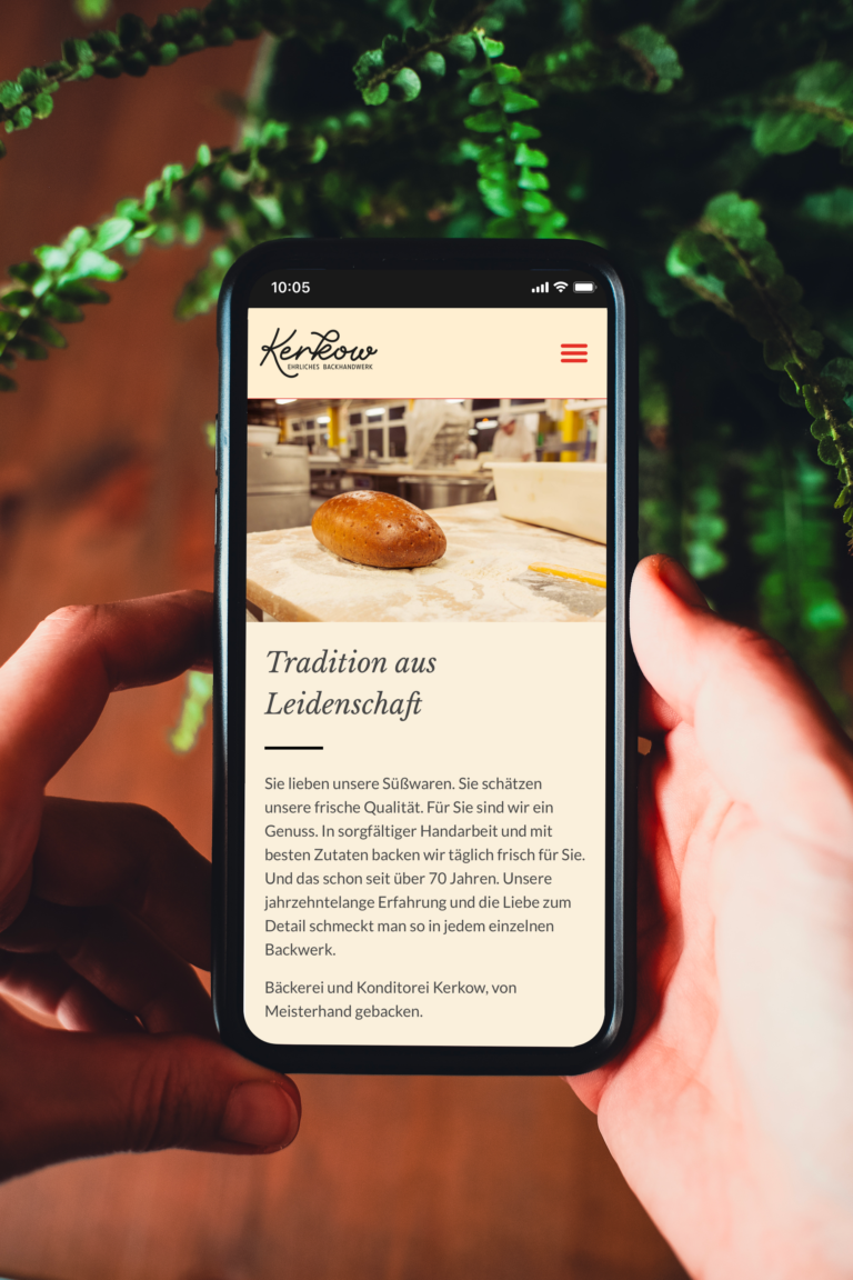 Bäckerei Kerkow, Stendal - Webdesign mobile Ansicht