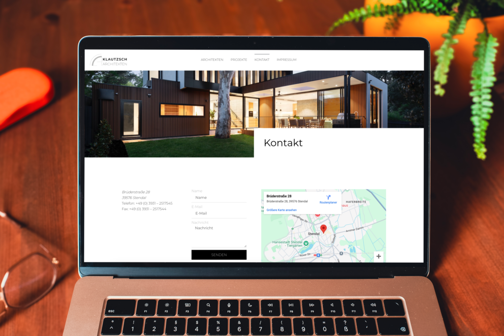 Klautzsch Architekten, Stendal - Webdesign Desktop Ansicht