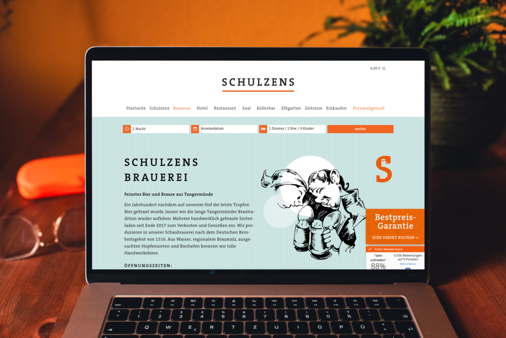 Schulzens, Tangermünde - Webdesign Desktop-Ansicht