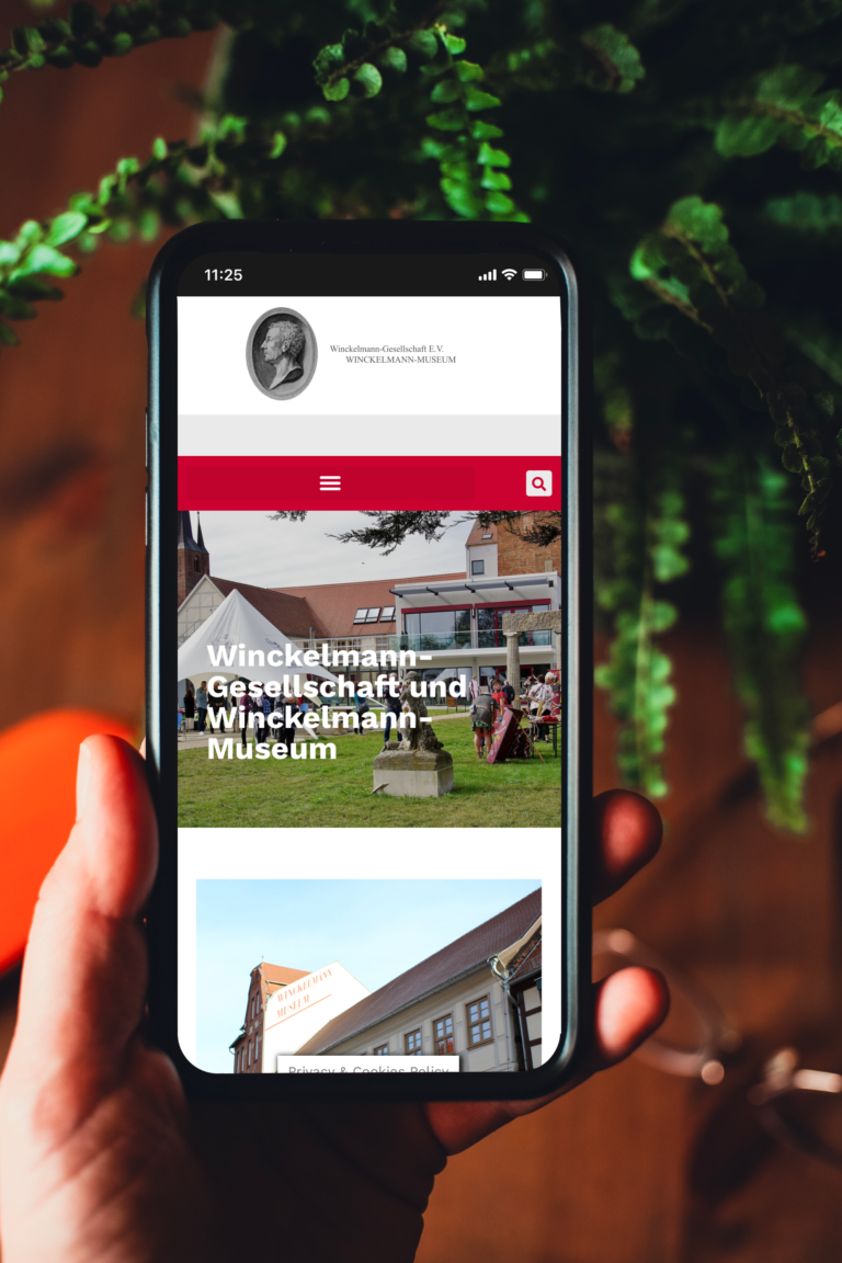Winckelmann-Gesellschaft, Stendal - Webdesign mobile Ansicht