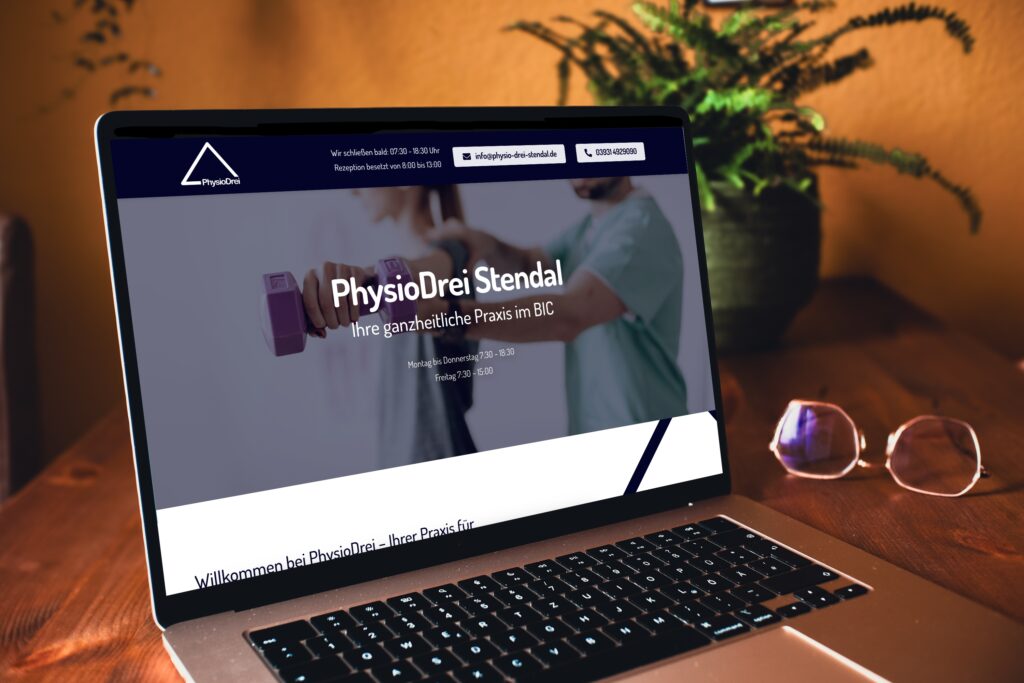 PhysioDrei, Stendal - Webdesign Desktop Ansicht